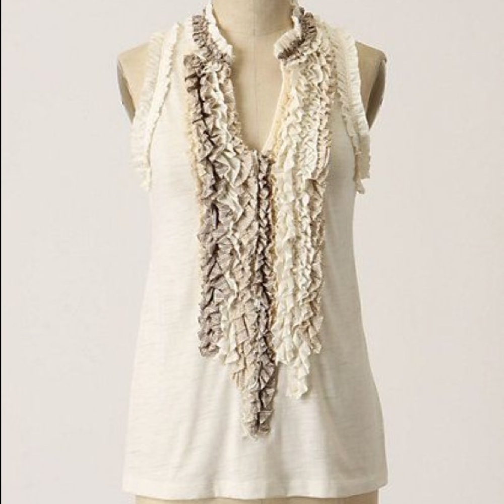 Anthropologie ruffled tank